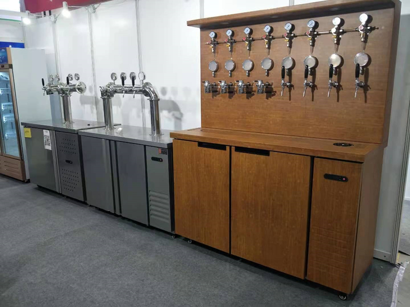 Beer Dispenser Keg Beer Cooler Refrigerator with 4 Tap Towers manufacturer ZXF